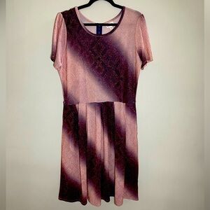 LuLaRoe Mauve and Plum Midi Dress